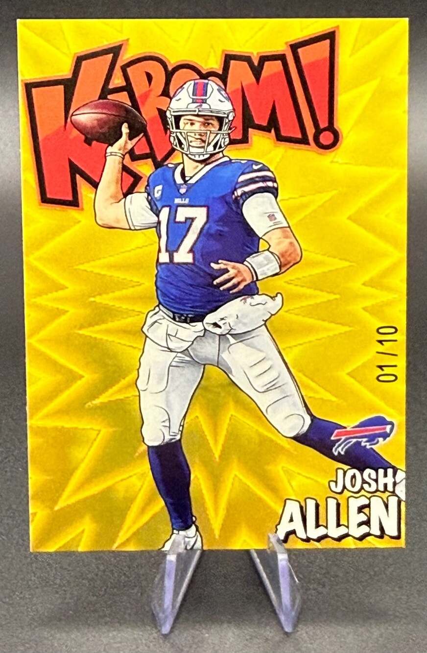 Josh Allen Kaboom Gold Football DISPLAY Card  01/10 Buffalo Bills RP Non Holo